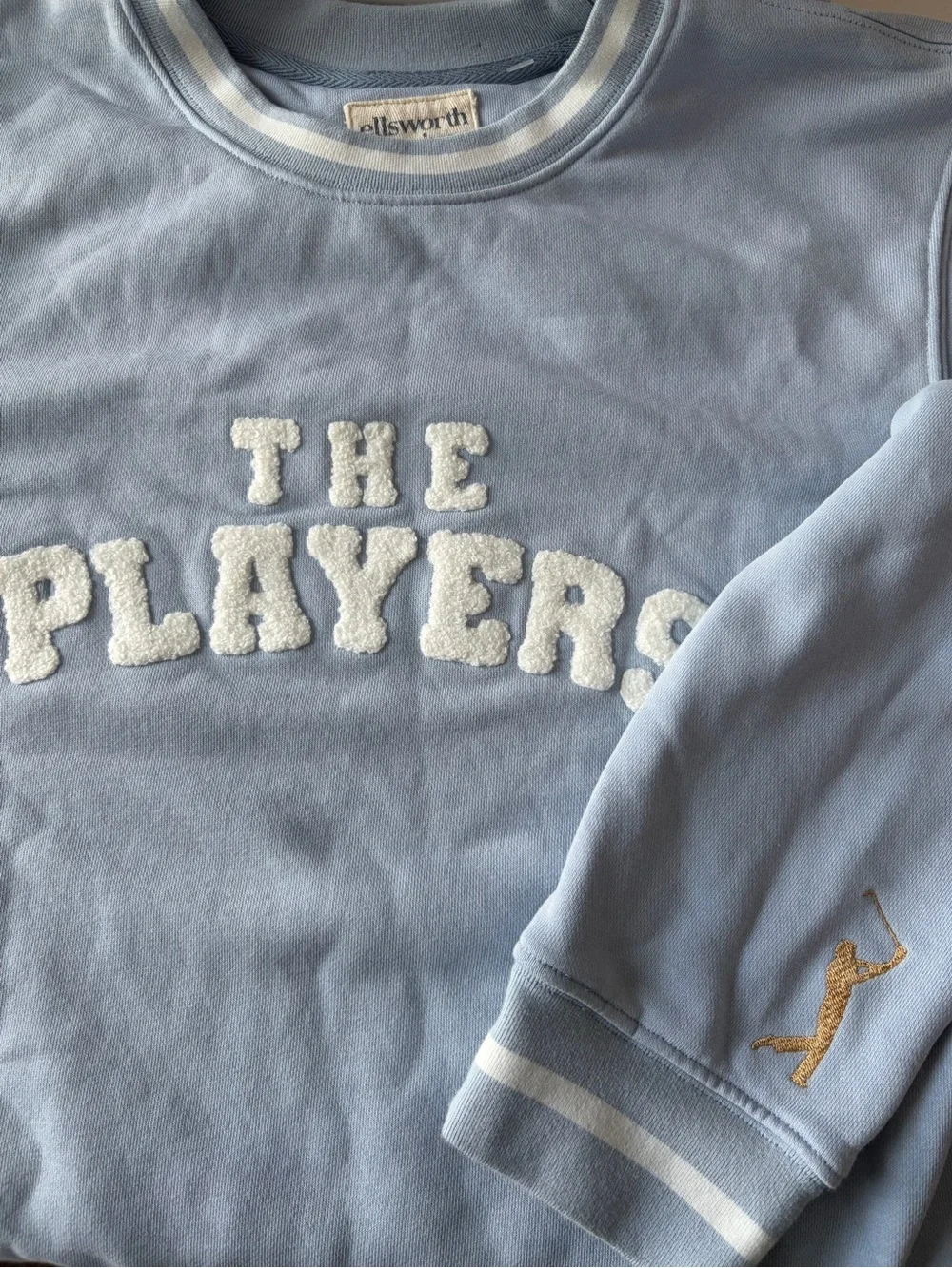 Ellsworth + Ivey Blue THE PLAYERS Goldman Crewneck Pullover Sweatshirt, Size: S
